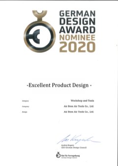 2020 German Design Award Nominee certificate