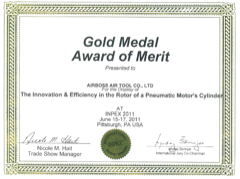 2011 INPEX Gold Medal award certificate